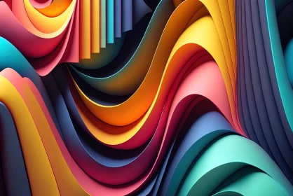 Colorful Abstract Curvilinear Paper Art Wallpaper
