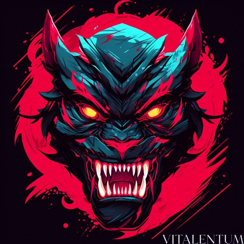 Neo-traditional Devil Art - Stark Realism and Vibrant Colors AI Image