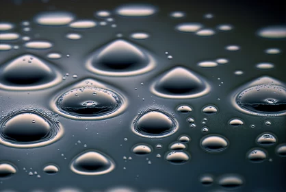 Water Droplets on Dark Surface: An Abstract Art