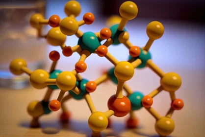 Macro Perspective of Molecular Structure Model AI Image