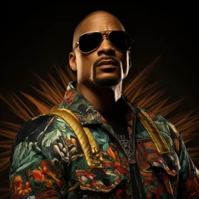 Hip-Hop Influenced Portraiture: Man with Sunglasses and Floral Jacket