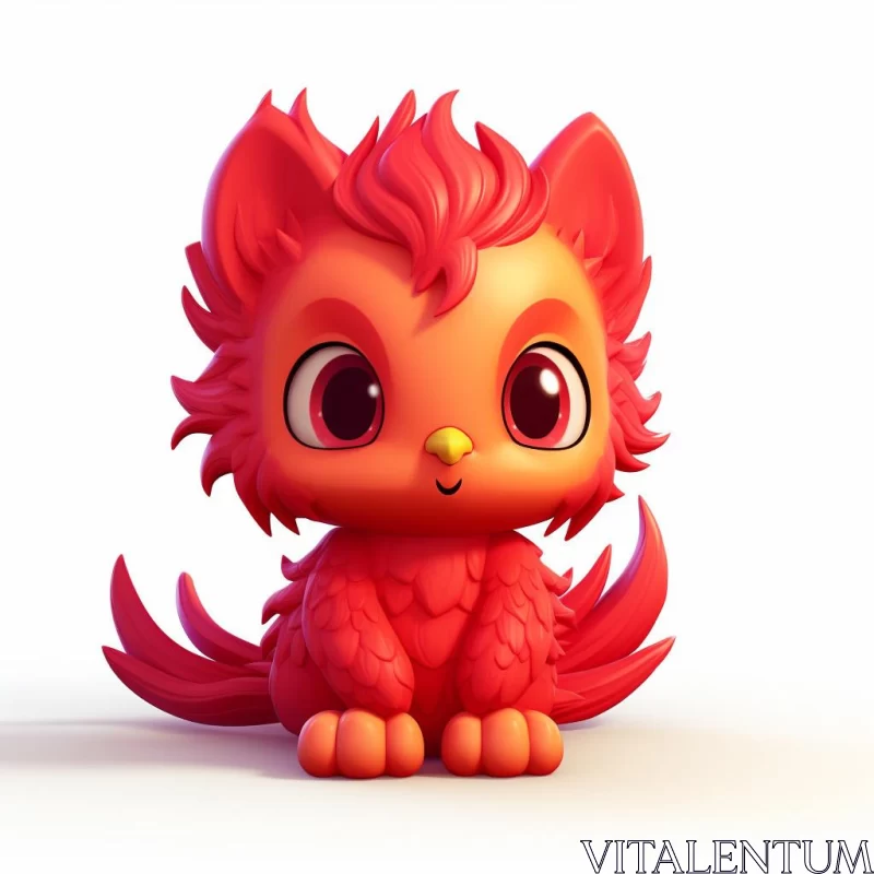 Charming 3D Rendered Red Cat Character AI Image