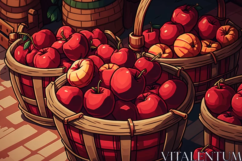 Anime Aesthetic 2D Game Art - Apple Harvest AI Image