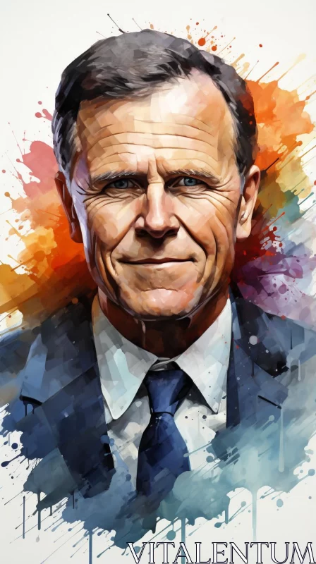 Captivating Corporate Portrait in Speedpainting Style AI Image