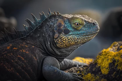 Galapagos Iguana - A Detailed Close-up Portrait