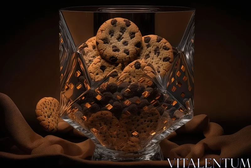 Intriguing Chiaroscuro Art - Cookies in a Glass Vase AI Image