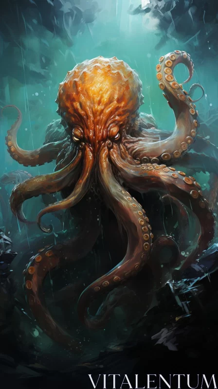 AI ART Majestic Octopus Underwater: A Dive into the Mysterious