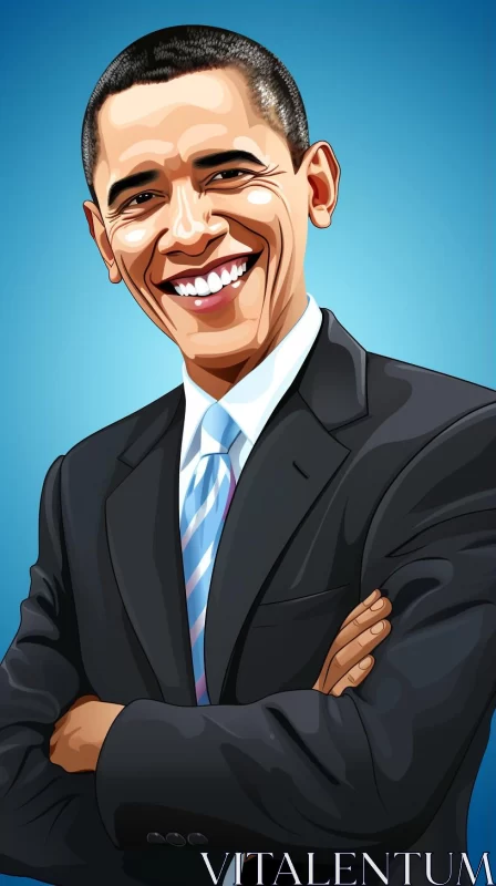 AI ART Charming Character Illustration of President Barack Obama