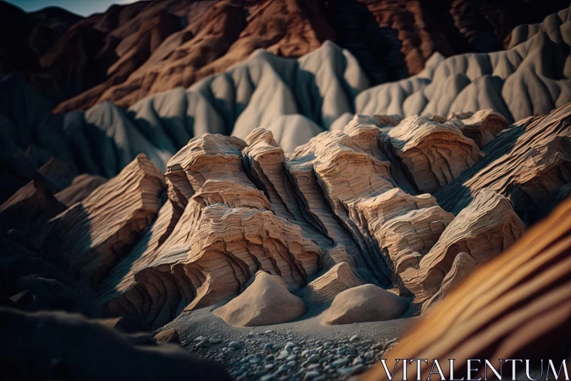 3D Landscape of Death Valley: An Atmospheric Nature Wonder AI Image