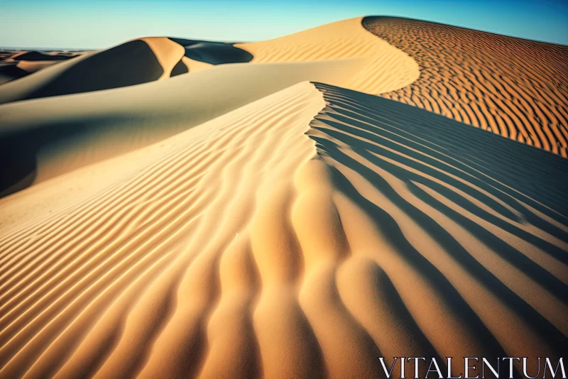 Arabian Sand Dunes: A Study in Contrast and Elegance AI Image