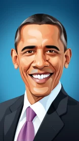 President Barack Obama Vector Illustration - Playful and Charming Style