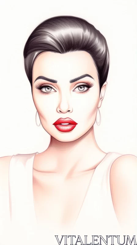 AI ART Angelina Jolie - Celebrity Portrait - A Neotraditional Digital Illustration