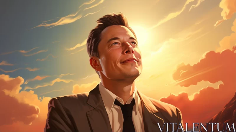 Elon Musk Movie Poster: A Dreamy Realism Illustration AI Image