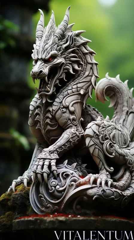 AI ART Intricate Dragon Statue in Mysterious Jungle - Himalayan Art