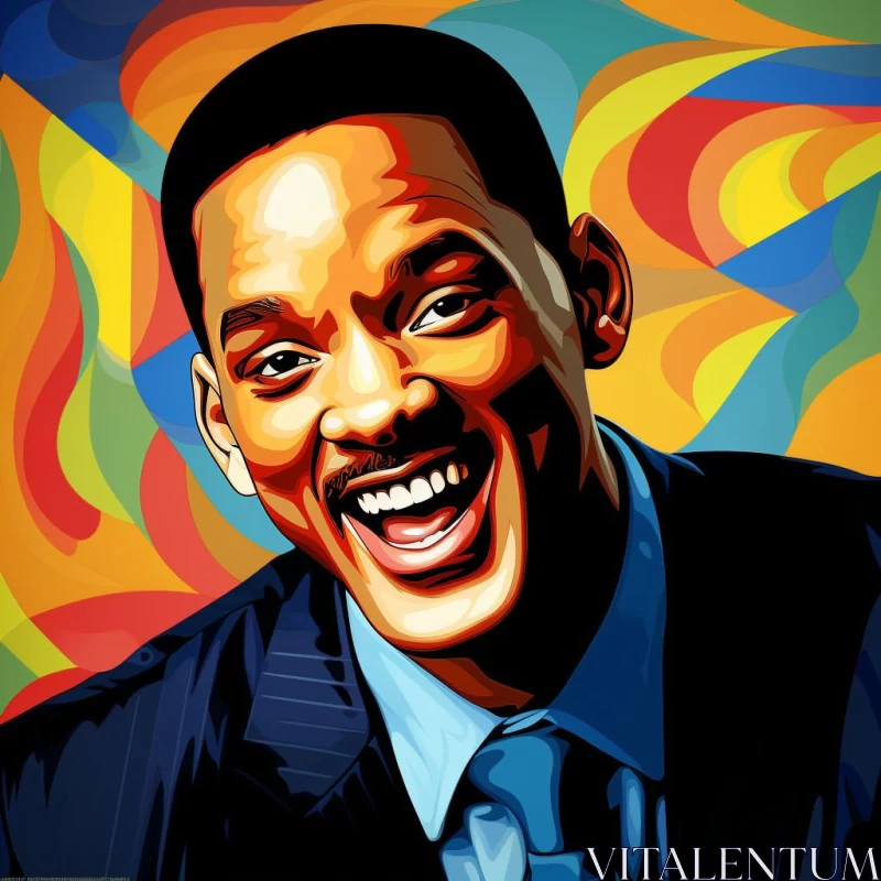 AI ART Will Smith in Colorful Caricature Style Art