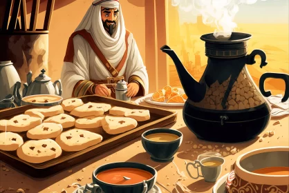 Arabic Man Cooking Breakfast - Fantasy Inspired Art