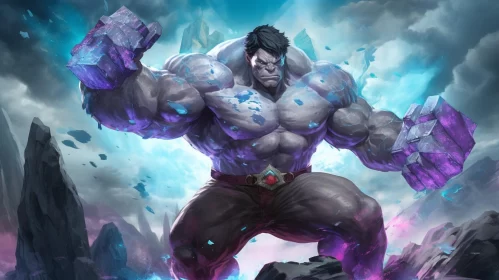 League of Legends Inspired Artwork: Cyborg Hulk in Ancient Chinese Style AI Image
