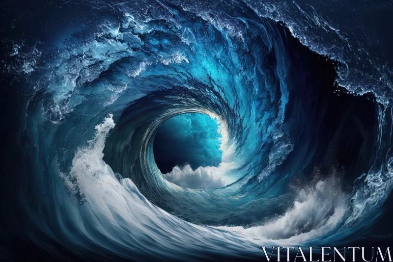 Mesmerizing Ocean Wave - A Surreal Colorscape AI Image