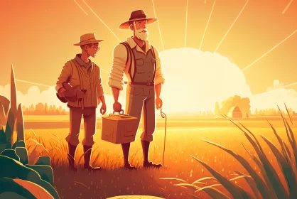 2D Game Art: Mysterious Journey in a Sunlit Field