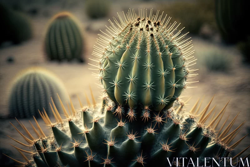 Close-Up Cactus Plant Shot in Traditional Mexican Style AI Image