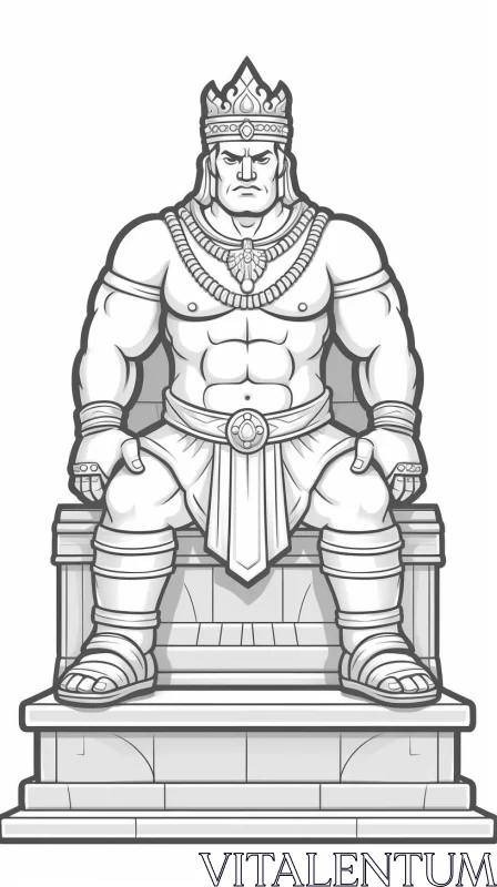 King of All Gods: An Indian Pop Culture Inspired Coloring Page AI Image