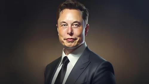 Elon Musk's Captivating Digital Painting Portrait