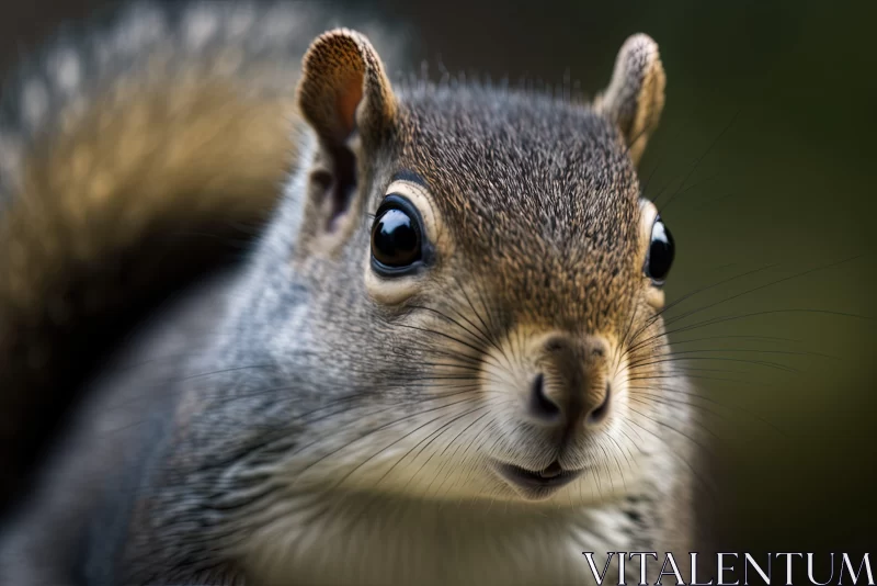 Joyful Squirrel Portrait in Soft-Focused Realism AI Image