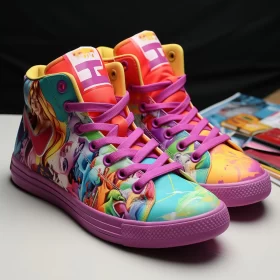 Women's Manga-Inspired High-Top Sneakers and Clogs Collection AI Image