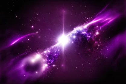 Purple Nebula and Starry Sky: A Celestial Spectacle