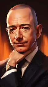 Illustrative Portraiture of Jeff Bezos with Realistic Lighting AI Image