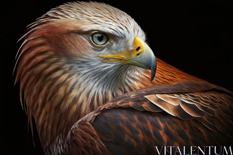 Eagle Portrait - Realistic Animal Illustrations in Crimson and Brown AI Image