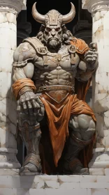Hand-Crafted Viking Statue in Comic Style AI Image