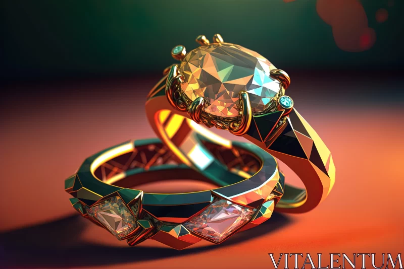 Luminous Diamond Rings in Realistic Surrealism AI Image