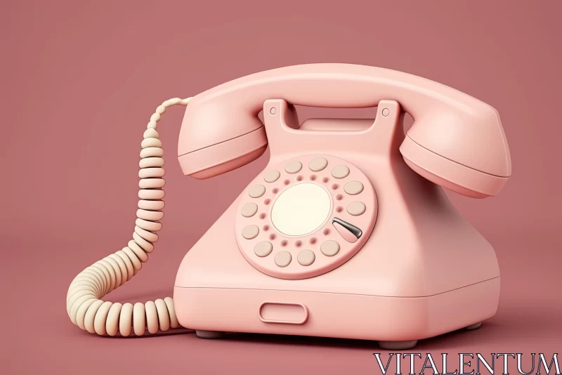 AI ART Vintage Pink Telephone - A Playful, Photorealistic Illustration