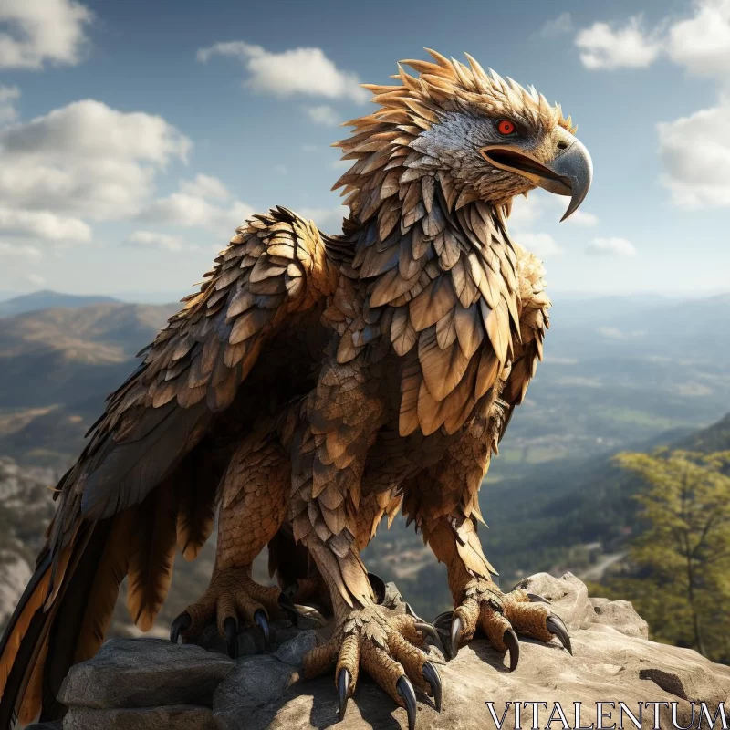 Majestic Eagle Amidst Mountainous Vistas AI Image