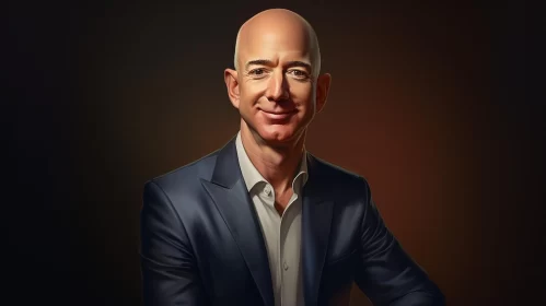 Simplistic Cartoon of Amazon's Jeff Bezos AI Image