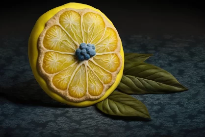 Intricate Botanical Sculpture: Lemon as Apple