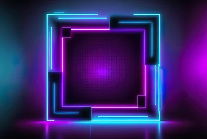 Neon Frame on Dark Background Vector Illustration AI Image