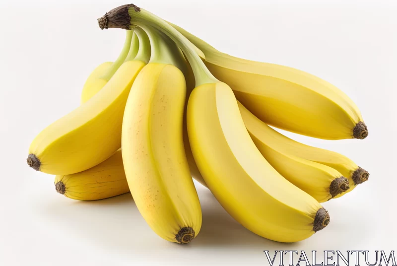 Classic Still-life: Multilayered Bananas on White Background AI Image