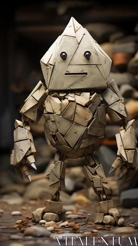 Paper Block Character: A Fusion of Traditional Craftsmanship and Technological Art AI Image