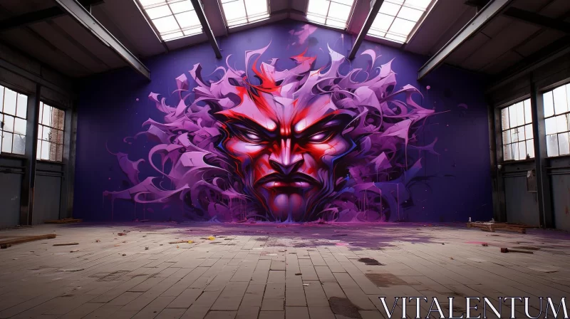 Hauntingly Beautiful Graffiti Art with Supernatural Illustrations AI Image