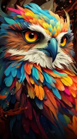Colorful Owl Illustration - A Bold and Captivating Art Piece