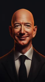 Editorial Illustrative Portrait of Jeff Bezos