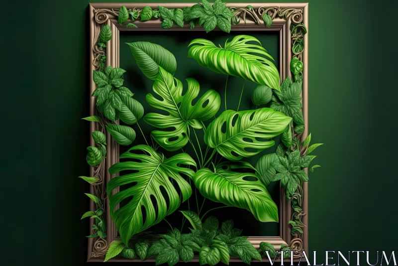 AI ART 3D Junglepunk Plant Frame in Rich Detail