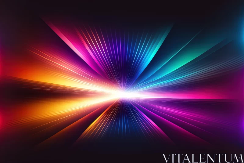 Colorful Light Burst Technological Design Background AI Image