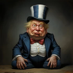 Depicting Donald Trump in 19th Century Style: A Grotesque Caricature AI Image