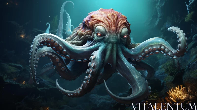 Octopus Underworld: A Journey into the Ocean's Depth AI Image