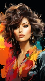 Stylized Portrait of a Woman in Abstract Fashion Illustration