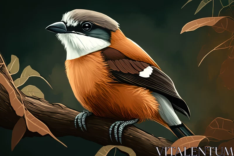 Captivating Caricature-style Bird Illustration in Digital Art AI Image