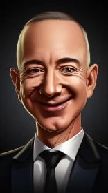 Playful Caricature of Amazon's Jeff Bezos AI Image